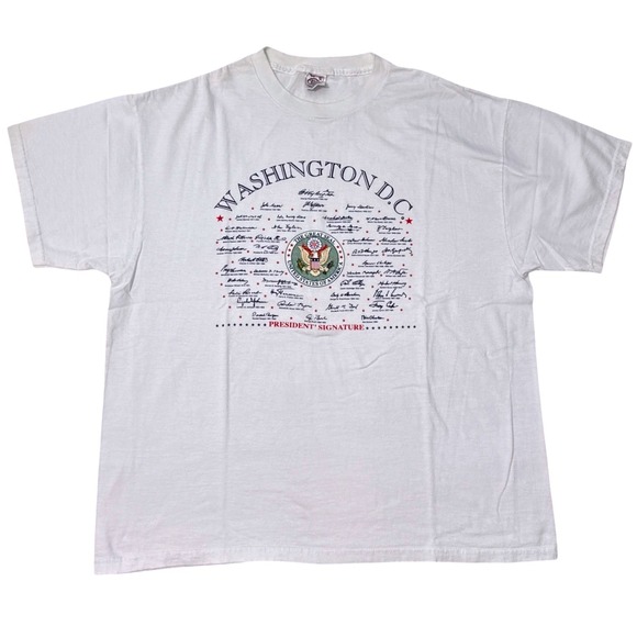 Delta Other - Delta Pro Weight Washington DC US President Signatures Graphic Tee White XL